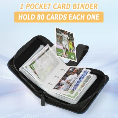 Trading Card Binder, Card Collection Binder Album Folder with 80 Side Loading Pockets, 1 Pocket Trading Card Album Folder for TGC,MTG, Baseball Cards, Yugioh - color: Z-silvery