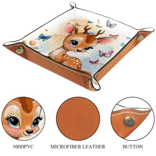 Deer Butterflies Dice Tray Dice Rolling Tray Folding Dice Holder for Dice Games, Like RPG, DND and Other Table Games - color: Multi 3