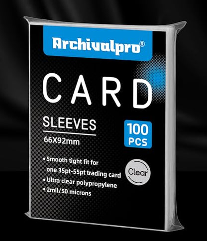 Ultra Clear Soft Penny Sleeves - 100pcs Standard Size Trading Card Protectors, Fits 35-55PT Cards, Acid-Free PVC-Free Card Sleeves for Collectors, Sports & Outdoors - size: 66×92mm (2.60"×3.62")