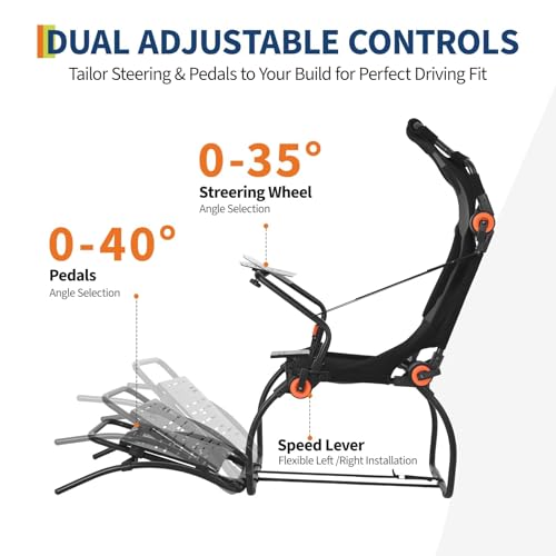 Foldable Sim Racing Rig | Heavy-Duty Carbon Steel Racing Wheel Frame Fits Logitech & All Top Gaming Steering Wheel Brands - size: 70.9x33.1x37.4 Inch