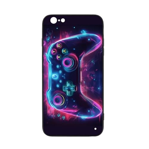 for iPhone 6/6S Case - All-New Game Controller Design, Glass Back + TPU Inner Shell, Military-Grade Dual Protection, Extreme Slimness, Bare-Hand Feel, Cell Phone Cases for Men Women - color: game controller-9, size: iPhone 6/6S