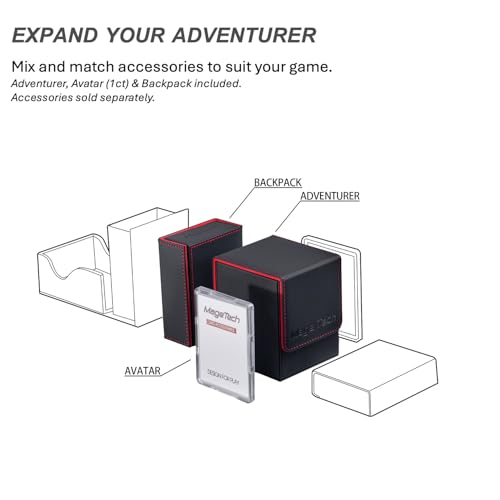 Mage Tech Adventurer [Paragon] Commander Kit - Avatar Holder + Backpack Dice Box Snap-On Back Panel, with Life Tracker - MTG Commander/EDH - Black/Grey - color: 2. Artifact (Black/Grey), style: 4. Paragon[commander Kit]