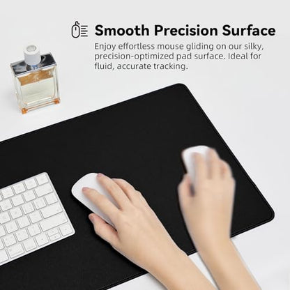 Reniteco Large Office & Gaming Mouse Pad, 35.4" x 11.8" Desk Mat, Black | Anti-Fray Stitched Edges, Premium Textured Surface, Non-Slip Rubber Base, Water and Stain Resistant Protection - color: Black, size: 35.4''x11.8''x0.12"
