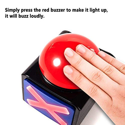 JIALITFUN Game Answer Buzzers 4 Pack, Games Buzzer for Trivia Quiz Got Talent Games with Lights and Sound Game Show Button Family Feud Board Game