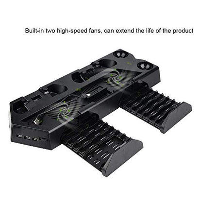 3 in 1 Multi Charging Stand with 2 Cooling Fans for PRO/Slim/PS VR, Controller Docking Station Charger, 11 Card Slot, Vertical Stand Headset Bracket