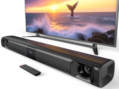 Sound Bar for Smart TV, 80W Soundbar with Four Woofers, Dual Horn Tweeters, 2.0 Channel TV Speaker, 2 in 1 Detachable Design, BT/ARC/AUX/Optical Connection, Surround Sound System for TV - size: 31 Inch