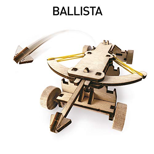 National Geographic Da Vinci Catapult Wood Building STEM Kit for Kids | Build a Working Catapult, Wooden 3D Puzzle, Engineering Model, Hands-On STEM Project, Construction Toy, Birthday Gift