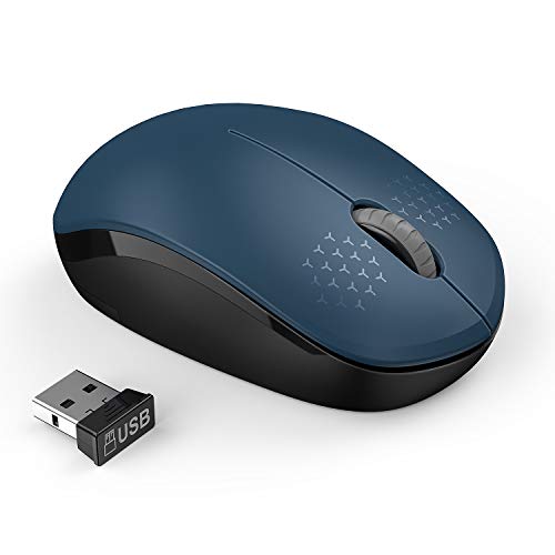 seenda Wireless Mouse, 2.4G Noiseless Mouse with USB Receiver Portable Computer Mice for PC, Tablet, Laptop, Notebook - Blue & Black - color: Blue and Black