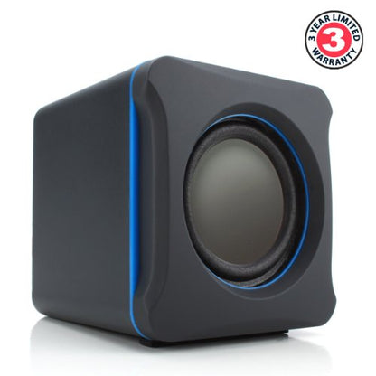 GOgroove SonaVERSE LBr 2.1 Computer Speakers with Subwoofer - USB Powered PC Speaker System with 3.5mm AUX Audio Input, Bass/Volume Control Knobs, 11W RMS - Compact Size for Desktop, Laptop, Desks
