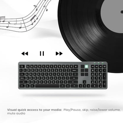 Wired Keyboard with Mini Control Deck (6 LCD Keys), up to 60 Programmable Actions, Silent Typing, Minimalist Backlighting, Additional Magnetic Stand, for Creatives, Designers, and Office Professionals