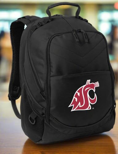 Broad Bay Washington State Backpack Official WSU Laptop Computer Bags (Black) - color: Black