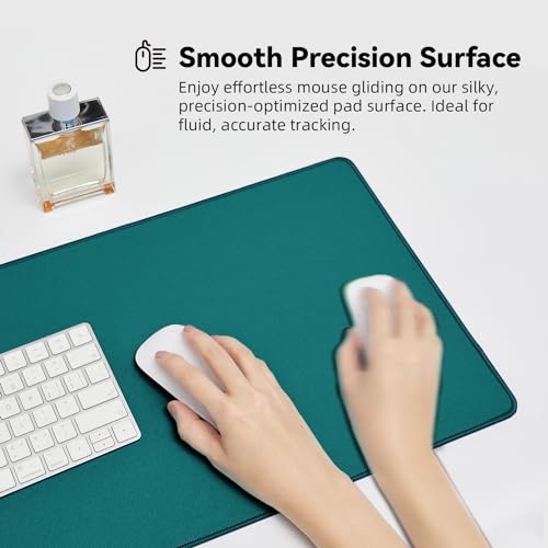 Reniteco Waterproof Large Office & Gaming Mouse Pad, 31.5" x 11.8" x 0.12" | Anti-Fray Stitched Edges, Premium Textured Surface, Non-Slip Rubber Base, Water and Stain Resistant Protection - color: Matte Green, size: 31.5''x 11.8''x0.12"