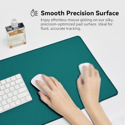 Reniteco Waterproof Large Office & Gaming Mouse Pad, 31.5" x 11.8" x 0.12" | Anti-Fray Stitched Edges, Premium Textured Surface, Non-Slip Rubber Base, Water and Stain Resistant Protection - color: Matte Green, size: 31.5''x 11.8''x0.12"