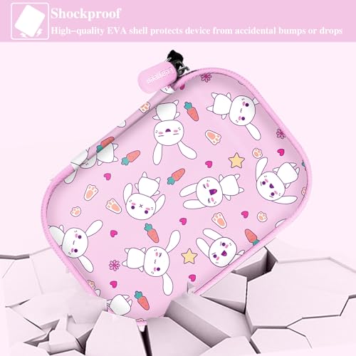 Leayjeen Kids Camera Case for Goopow/Mgaolo Kids Camera-Pink Rabbit | Fits CIMELR/Seckton/OZMI Kids Toy Cameras and Children Digital Camera,Shockproof Water-Resistant Hard EVA Shell(Case Only) - color: Pink Bunny