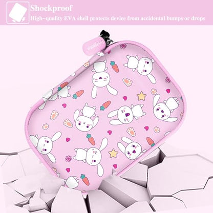 Leayjeen Kids Camera Case for Goopow/Mgaolo Kids Camera-Pink Rabbit | Fits CIMELR/Seckton/OZMI Kids Toy Cameras and Children Digital Camera,Shockproof Water-Resistant Hard EVA Shell(Case Only) - color: Pink Bunny