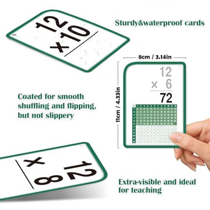 Multiplication Flash Cards for 3rd Grade – 175 Math Flash Cards – Times Table Flash Cards – All Facts 0-12 Color Coded – Multiplication Games, 1st 2nd 4th 5th 6th Grade - style: Multiplication Flash Cards