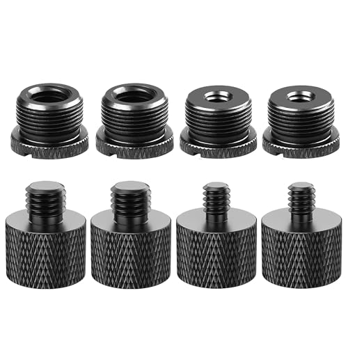 Mic Stand Adapter Set 8 pieces Metal Microphone Stand Screw Thread Adapter 5/8 Female to 3/8 Male 3/8 Female to 5/8 Male 5/8 Female to 1/4 Male 1/4 Female to 5/8 Male Tripod Adapter - color: 7 ADAPTER