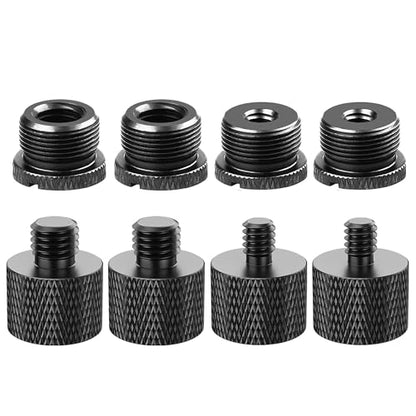 Mic Stand Adapter Set 8 pieces Metal Microphone Stand Screw Thread Adapter 5/8 Female to 3/8 Male 3/8 Female to 5/8 Male 5/8 Female to 1/4 Male 1/4 Female to 5/8 Male Tripod Adapter - color: 7 ADAPTER