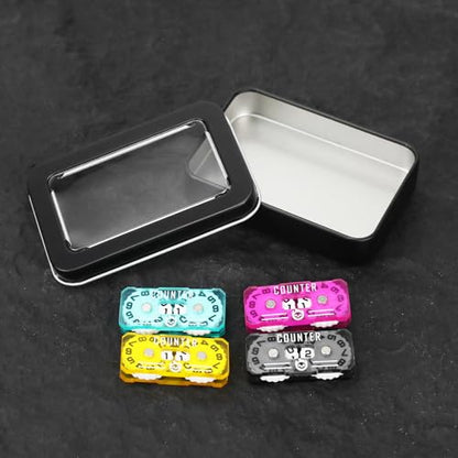 4Pcs MTG Life Counter Twin Digits with Metal Box, Tracker Life Counter for Board Games, Compatible with Magic the gatering Accessories RPG D&D CCG TCG Tabletop Board Games - color: C Color-4pcs