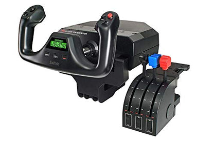 Logitech G PRO Flight Yoke System, Professional Simulation Yoke and Throttle Quadrant, 3 Modes, 75 Programmable Controls, Configurable Throttle Knobs, Steel Shaft, USB, PC - Black (Renewed)