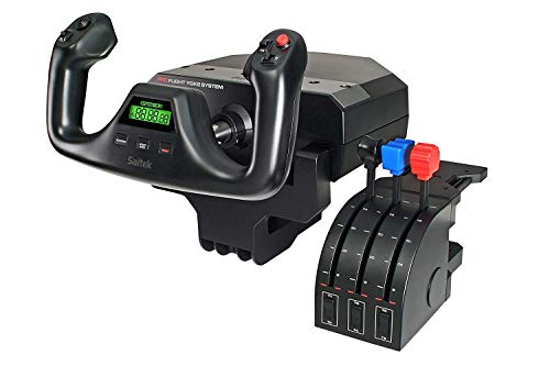 Logitech G PRO Flight Yoke System, Professional Simulation Yoke and Throttle Quadrant, 3 Modes, 75 Programmable Controls, Configurable Throttle Knobs, Steel Shaft, USB, PC - Black (Renewed)