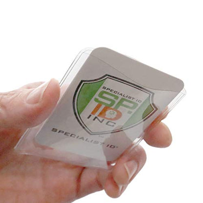 5 Pack - Premium Medicare Card Protector Sleeves - Durable 2 ⅜ X 3 ⅜ Business Card Holders - Clear Vinyl Plastic Covers for Insurance & Social Security Metro & License or Credit Cards by Specialist ID