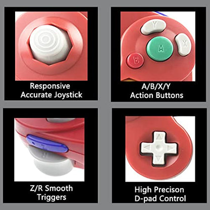 Reiso Classic NGC Wired USB Controller for Windows PC MAC (Red) - color: Red