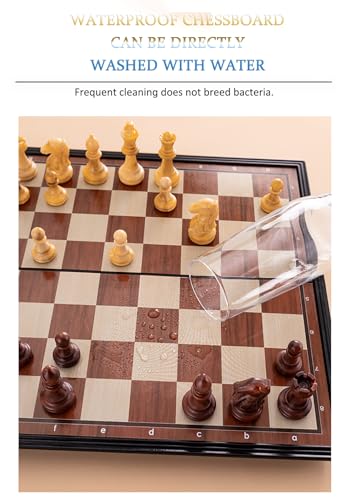 Magnetic Chess Set, Board Games, Portable Travel Chess, 11.8 Inch | Wooden-Style, Classic 2-Player Strategy, Foldable Board Game for Teens and Adult, Family Educational Gifts Toys - color: Wooden-style, style: Large / 11.8Inch