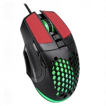 【 Plug and Play - 59 Inch Cable 】 Wired Gaming USB Mouse - Honeycomb Hollow - Anti-Slip - RGB Lighting - Ultra Lightweight Design - 4 Adjustable DPI - Office & Gaming Universal - color: Black, size: Professional Mouse