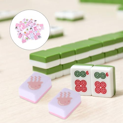 Coastal Adventure Mahjong Tile Game with Ocean Animal Patterns, Portable 48-Block Set for 2 Players, Holiday Travel and Family Matching Game