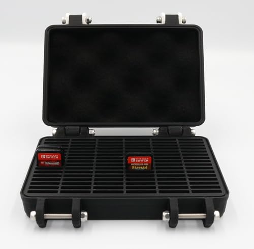 Rugged Protective Carrying Case for Nintendo Switch 1 and 2 Cartridges - Holds 96 Games