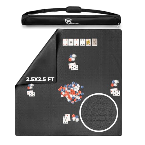 Board Game Mat for 32 x 32 in Tables, Mahjong Mat with Carrying Bag, Neoprene Playmat, Table Cover for Board Games, Tile, Poker, RPG and Dominoes Back -3 mm Thick - color: Black, size: Rectangle 31.5 x 31.5 inches