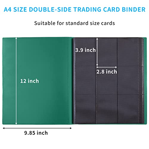 Card Binder, 360 Pockets Upgraded Trading Card Binders, Cards Collection Binder 9 Pocket, Side Loading Yugioh Binder Book Holder for MTG, TCG, Sport, Football, Baseball Collector Cards - Green - color: Green