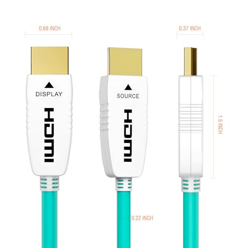 8K Fiber Optic HDMI 2.1 Cable, 48Gbps, 8K60, 4K120, HDR, eARC, 10FT | Fiber Optic Technology Reduces EMI and Signal Loss vs Copper Cables for Stable 4K@120Hz Gaming and Long-Distance 8K Video - color: A-8K Fiber Gen3/C, size: 10FT