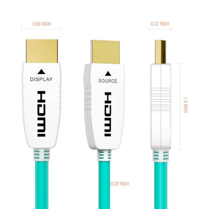 8K Fiber Optic HDMI 2.1 Cable, 48Gbps, 8K60, 4K120, HDR, eARC, 165FT | Fiber Optic Technology Reduces EMI and Signal Loss vs Copper Cables for Stable 4K@120Hz Gaming and Long-Distance 8K Video - color: A-8K Fiber Gen3/C, size: 165FT