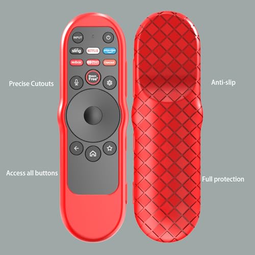 Case Cover for VIZIO XRT270 Smart TV Remote Control Silicone Skin Sleeve with Lanyard Red - color: Non-glow Red