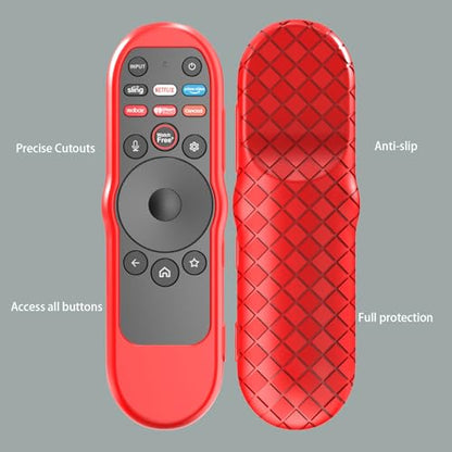 Case Cover for VIZIO XRT270 Smart TV Remote Control Silicone Skin Sleeve with Lanyard Red - color: Non-glow Red