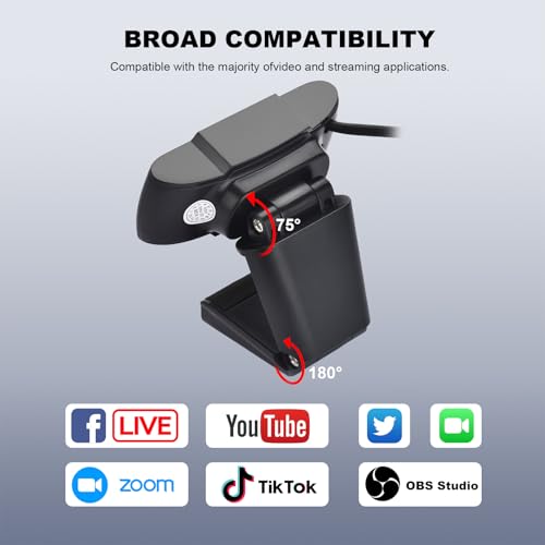 Auto Focus Full HD Webcam 1080P Auto-Light Balance- Pro Web Camera With Dual Digital Microphone USB Computer Webcam For PC Laptop Desktop MAC Video Calling Made For Meetings And Works For Streaming
