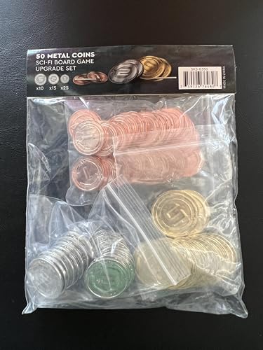 50 Metal Coin Board Game Upgrade Set (Sci-Fi Coins) - style: Sci-Fi