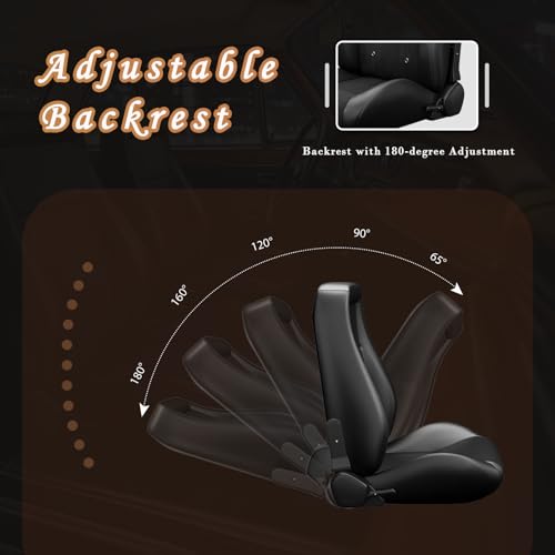 2 Pcs Adjustable Universal Racing Seats with Double Sliders, Reclinable Bucket Seats, 1 Pair of Sport Seats for Vehicles (OBS SUEDE BLACK) - color: OBS SUEDE BLACK
