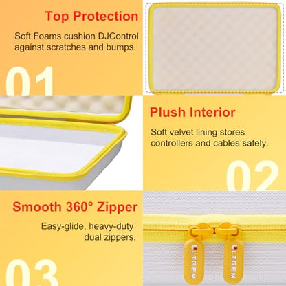 LTGEM DJ Controller Case Compatible with Hercules DJControl Mix Ultra Controller Mobile, White/Orange Edge, Case Only - size: Hercules DJControl Mix Ultra