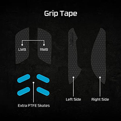 HyperX Pulsefire Haste – Wireless Gaming Mouse – Ultra Lightweight, 61g, 100 Hour Battery Life, 2.4Ghz Wireless, Honeycomb Shell, Hex Design, Up to 16000 DPI, 6 Programmable Buttons – Black, 4P5D7AA - color: Black