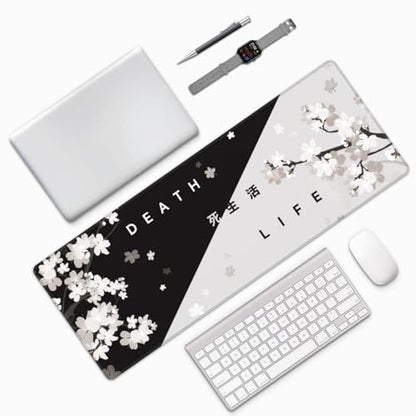 Extended Gaming Mouse Pad, Large Gaming Mouse Waterproof with Stitched Edges, Non-Slip Desktop Pad for Home and Office, Level Up Your 31.5x11.8 Inch… (Black and White Life) - color: Black and White Life