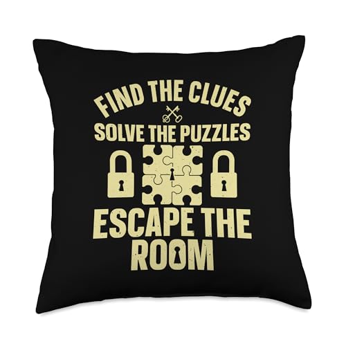 Funny Escape Room Art for Men Women Escape Game Escape Room Throw Pillow - size: 18x18