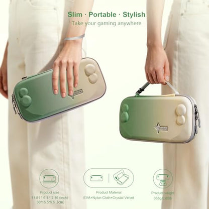 UYIYE Protective Carrying Case Compatible with Nintendo Switch 2 2025, Hard EVA Travel Case with Soft Lining, Anti-Shake Strap, Joystick Protection & 9 Game Card Slots for Switch 2 Console 7.9''-Sage - color: Sage gradient