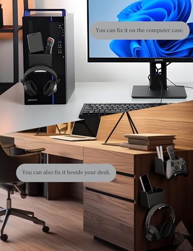 Universal Controller Holder 2 Pack, (Black) | Fit for Xbox, PS4, PS5, Switch, Compatible with Headphone Hanger, Headset Hook, Storage Box Fit for Small Items Wall Mount