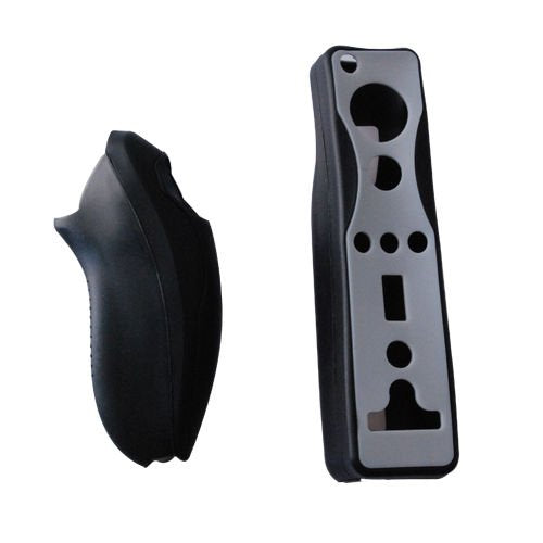 Soft Silicone Cover Case Skin Pouch for Wii Remote Nunchuk Controller Left and Right Joystick Silicone Case Soft Skin Cover (Black) - color: Black