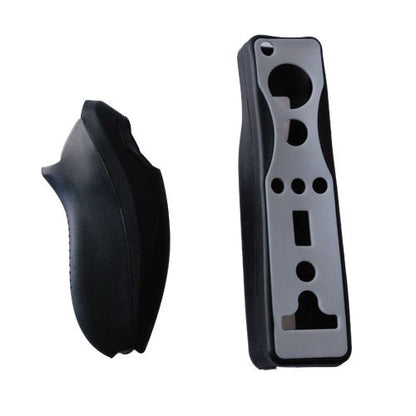 Soft Silicone Cover Case Skin Pouch for Wii Remote Nunchuk Controller Left and Right Joystick Silicone Case Soft Skin Cover (Black) - color: Black
