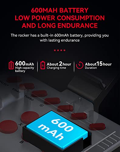 Joso Wireless Arcade Fight Stick Joystick for iPhone, Android, PS4, PS3, Nintendo Switch, PC, Arcade Rocker Controller with TURBO & Macro Programming, Support Bluetooth, Wired Connection
