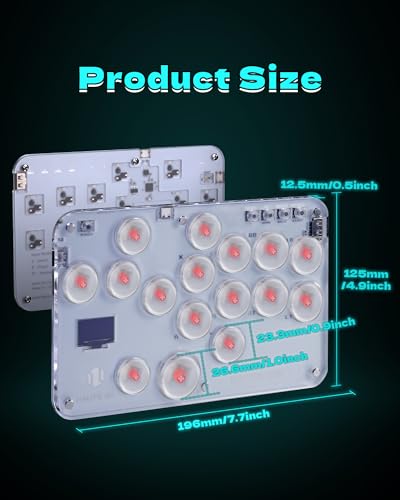 Sehawei Haute42 Arcade Stick S16 All-Button Gamerfinger with Custom RGB | Supports Hot Swap, Turbo Function & SOCD, Compatible with PC/Ps3/Ps4/Switch/Steam